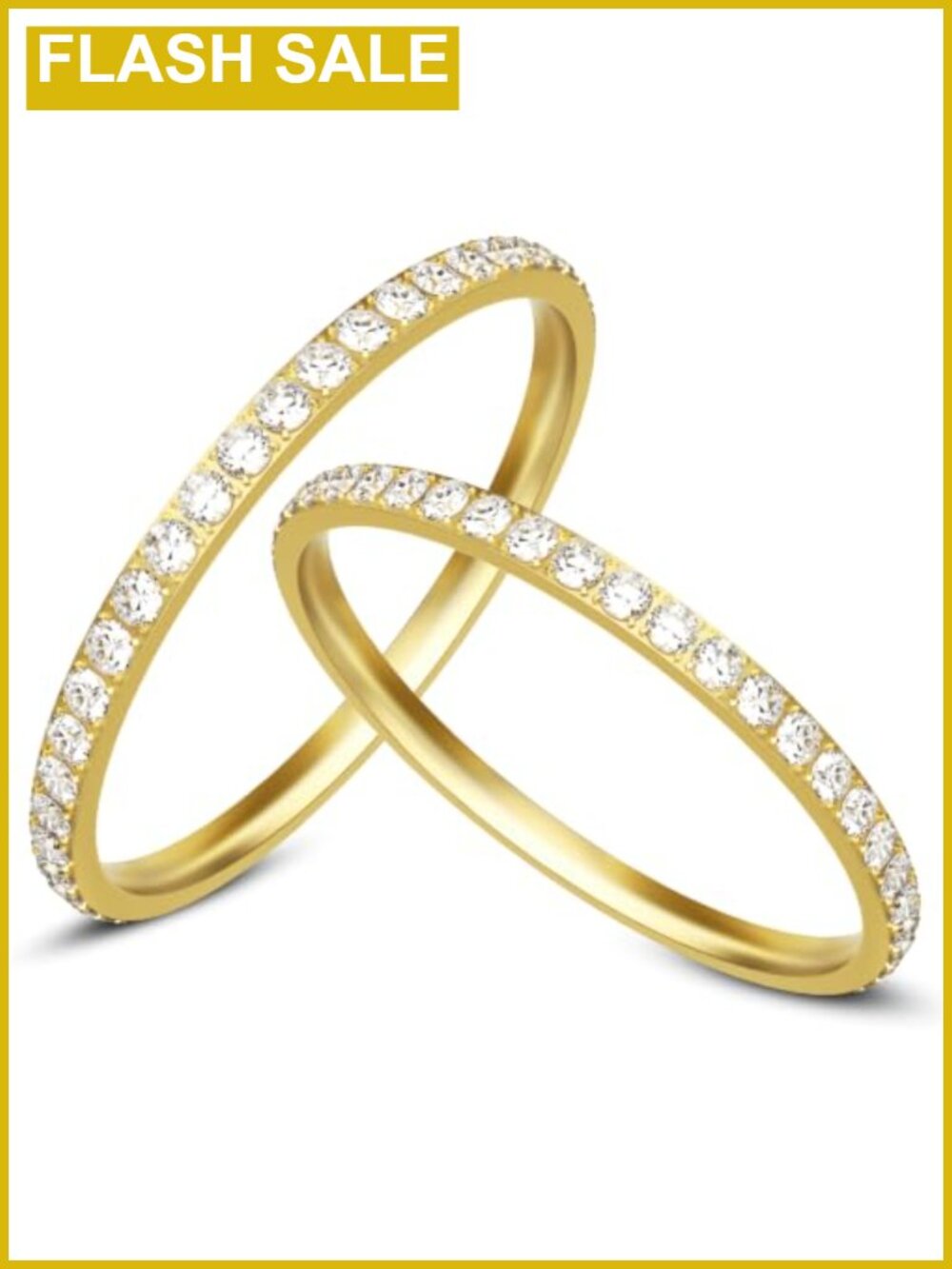 14k Gold Plated Stackable Rings for Women - Oura Gen 5/4/3 - Micro Pave CZ